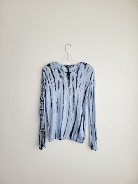 PROENZA SCHOULER Light Blue Tie-Dye Jersey Long Sleeve Shirt